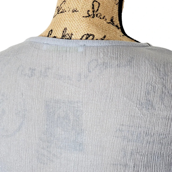 WILLOW AND JAYE Women's Embroidered Floral Mesh Crepe Cardigan Size Large Gray - Picture 5 of 16